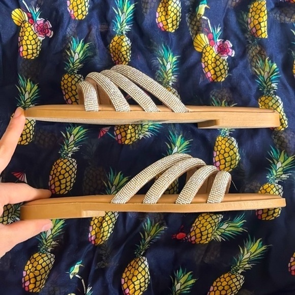 Brand New Steve Madden Rhinestone Multi-Strap Slip-On Sandals Bling Snazzy Slide - Picture 4 of 14